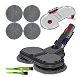 Italdos Turbo Brush Motorized Scrubber compatible para Dyson V8 V10 V11 V7 Aspira Lava Pulido de piso de madera de mármol que incluye paño de microfibra y tanque de agua